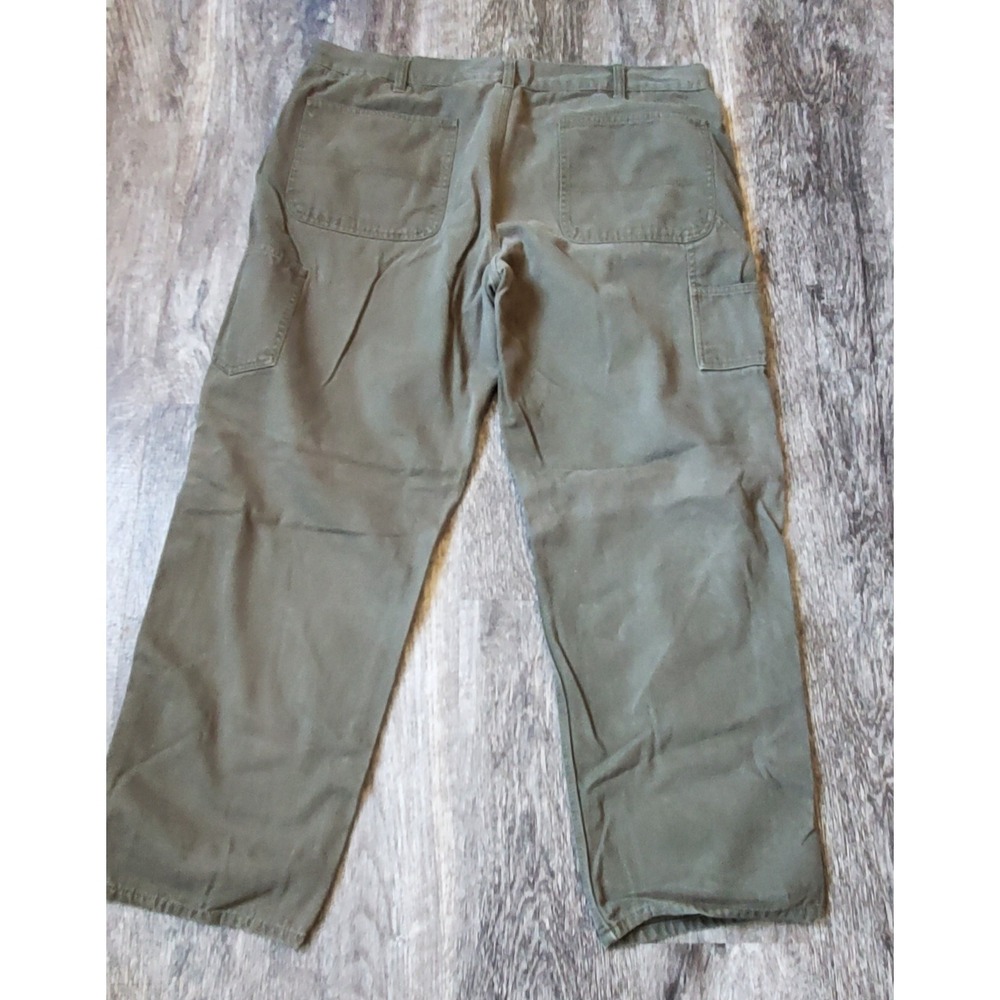 Stanley Brand Mens Work Pants 40x32 Olive Green Denim Excellent‎ Condition